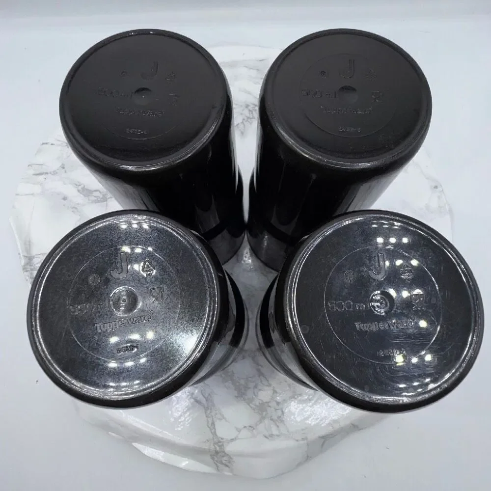 TUPPERWARE Black Kaliopi 18 oz Tumblers-Set of 4
